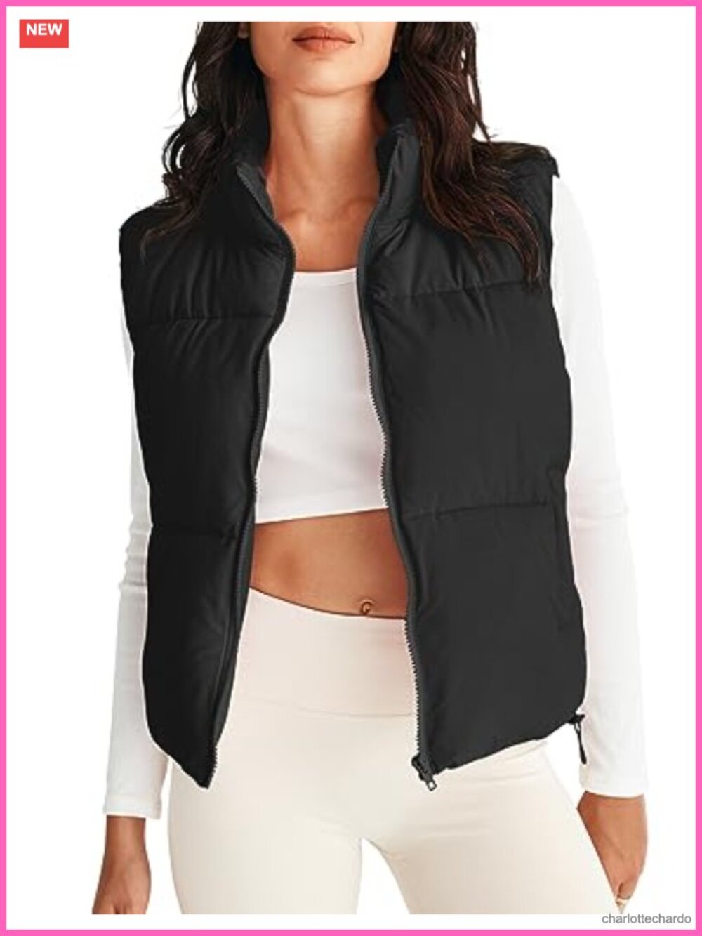 Quilted Puffer Vest Women Sleeveless Zip Up